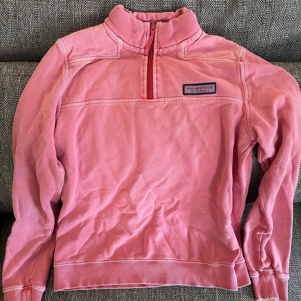 Vineyard Vines Kids Pink Shep Quarter-Zip